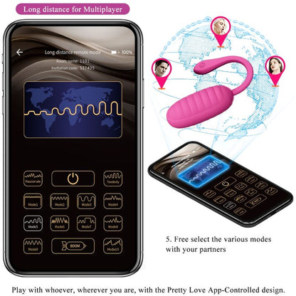 PRETTY LOVE - CATALINA HUEVO VIBRADOR RECARGABLE ROSA APP GRATUITA