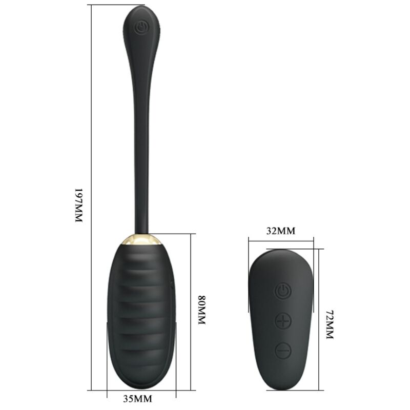 PRETTY LOVE - DOREEN LUXURY RECHARGEABLE BLACK VIBRATING EGG WITH REMOTE CONTROL