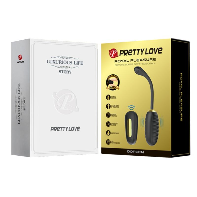 PRETTY LOVE - DOREEN LUXURY RECHARGEABLE BLACK VIBRATING EGG WITH REMOTE CONTROL