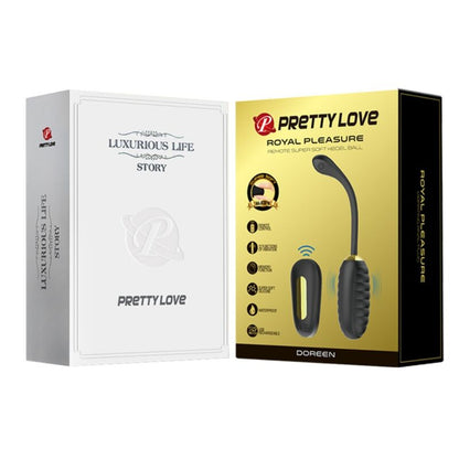PRETTY LOVE - DOREEN LUXURY RECHARGEABLE BLACK VIBRATING EGG WITH REMOTE CONTROL