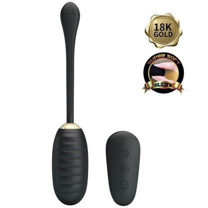 PRETTY LOVE - DOREEN LUXURY RECHARGEABLE BLACK VIBRATING EGG WITH REMOTE CONTROL