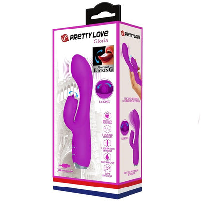 PRETTY LOVE - GLORIA RECHARGEABLE WATERPROOF RABBIT VIBRATOR PURPLE