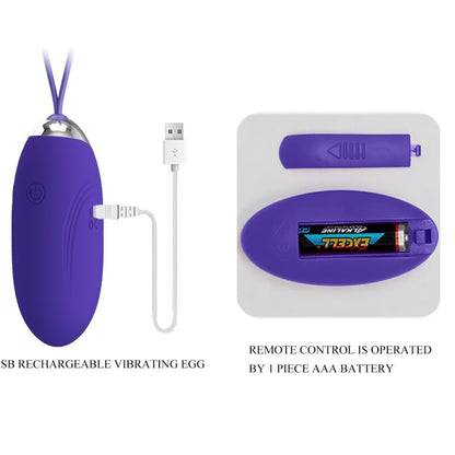 PRETTY LOVE - JENNY YOUTH REMOTE CONTROL VIBRATING EGG VIOLET