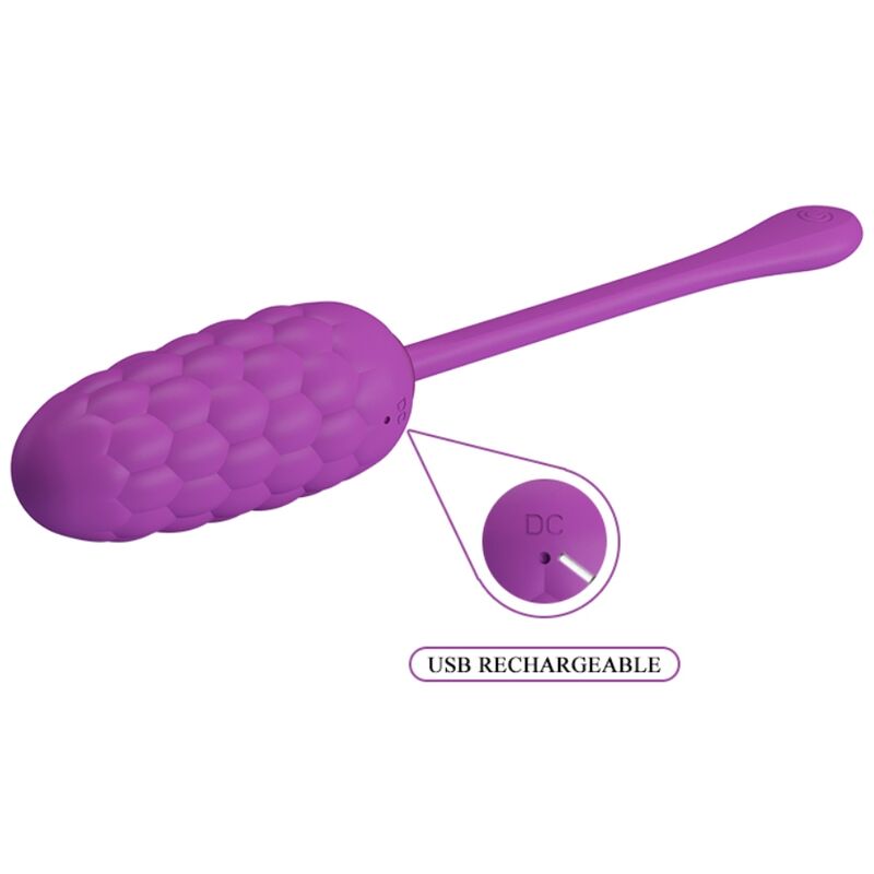 PRETTY LOVE - RECHARGEABLE MARINE TEXTURED VIBRATING EGG PURPLE