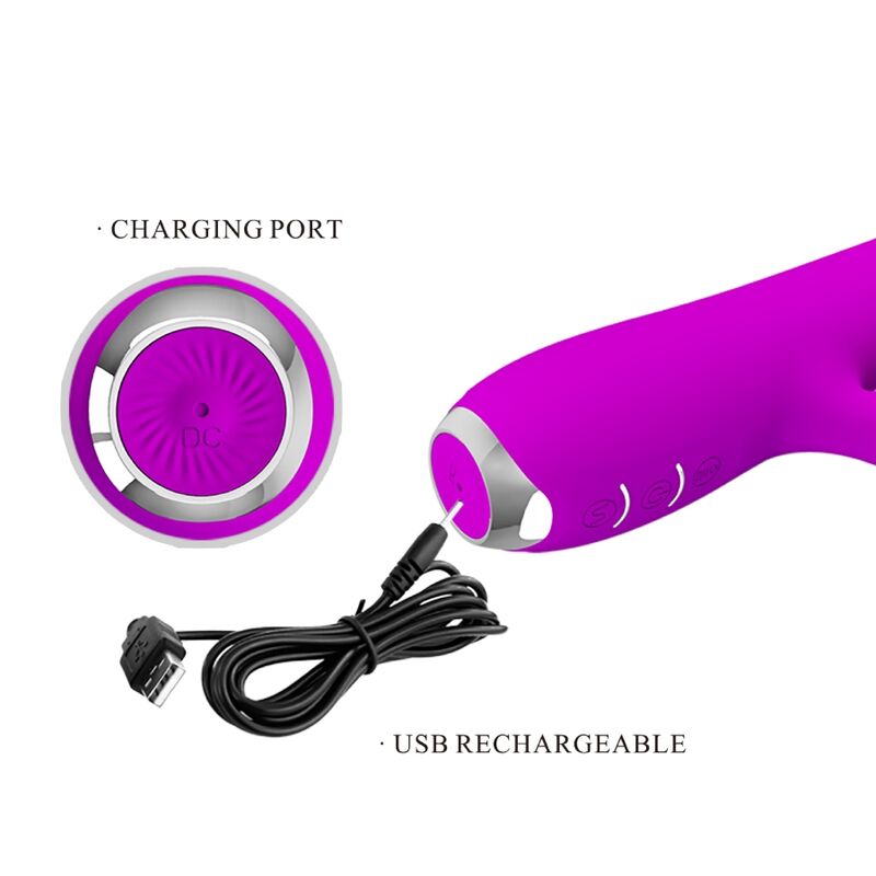 PRETTY LOVE - RACHEL RECHARGEABLE VIBRATOR WITH SUCTION CUP PURPLE