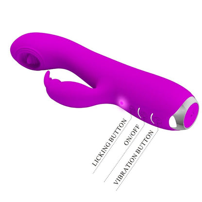 PRETTY LOVE - RACHEL RECHARGEABLE VIBRATOR WITH SUCTION CUP PURPLE