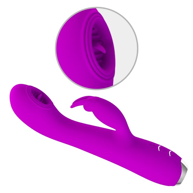 PRETTY LOVE - RACHEL RECHARGEABLE VIBRATOR WITH SUCTION CUP PURPLE