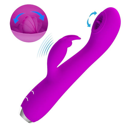 PRETTY LOVE - RACHEL RECHARGEABLE VIBRATOR WITH SUCTION CUP PURPLE