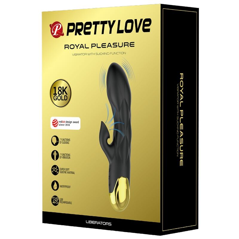 PRETTY LOVE - LUXURY GOLD-PLATED RECHARGEABLE BLACK VIBRATOR
