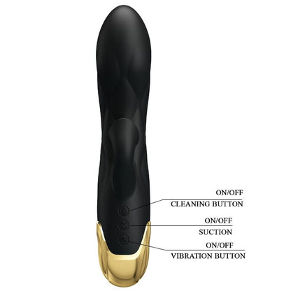 PRETTY LOVE - LUXURY GOLD-PLATED RECHARGEABLE BLACK VIBRATOR