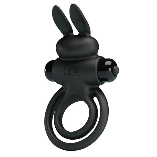 Pretty Love - Vibrador Ring III Rabbit per al penis negre