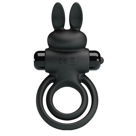 Pretty Love - Vibrador Ring III Rabbit per al penis negre