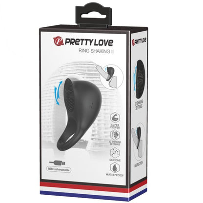 PRETTY LOVE - ANELL VIBRADOR PER A PENIS AMB LLENGUA NEGRE