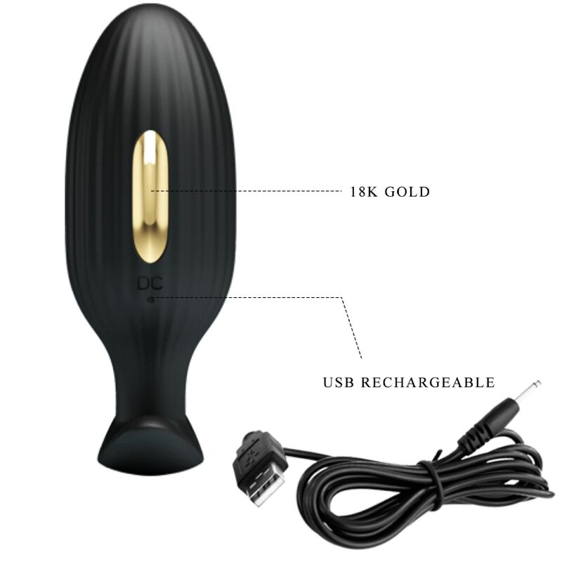 PRETTY LOVE - JEFFERSON APP-CONTROLLED ANAL PLUG BLACK