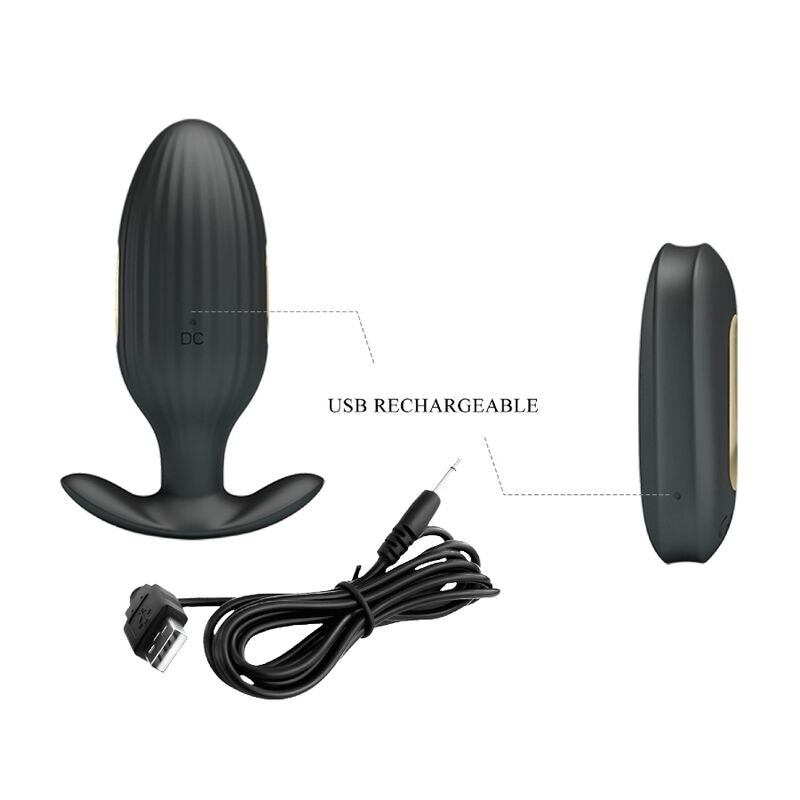 PRETTY LOVE - KELLY PLUG RECHARGEABLE ANAL VIBRATOR BLACK