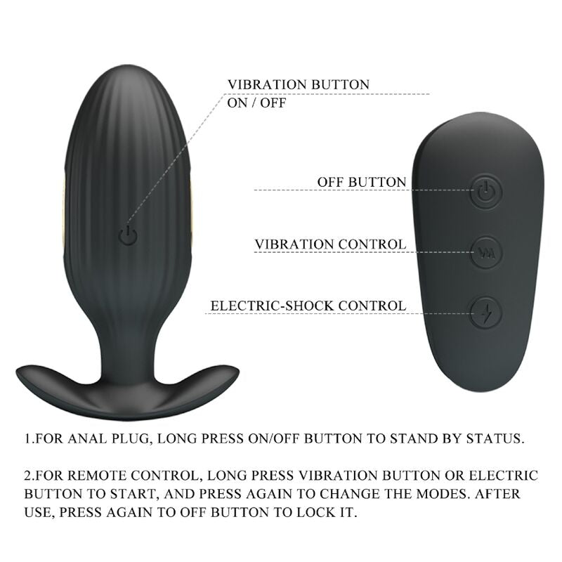 PRETTY LOVE - KELLY PLUG RECHARGEABLE ANAL VIBRATOR BLACK