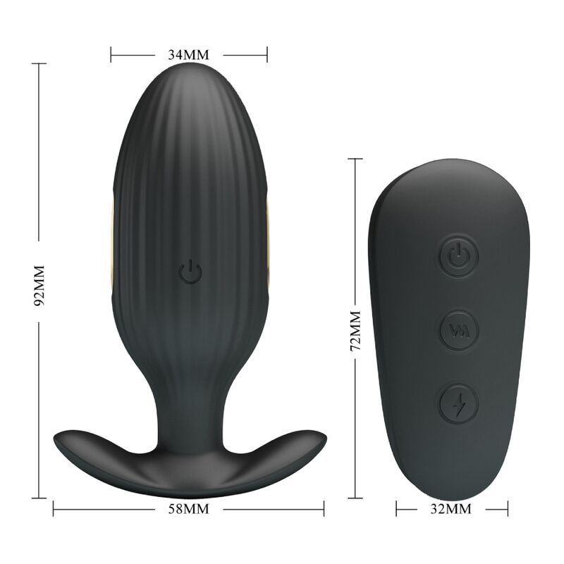 PRETTY LOVE - KELLY PLUG RECHARGEABLE ANAL VIBRATOR BLACK