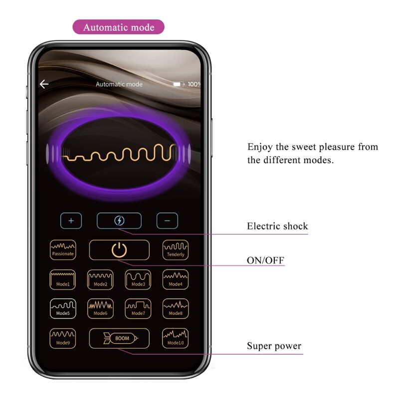 PRETTY LOVE - JEFFERSON APP-CONTROLLED ANAL PLUG BLACK