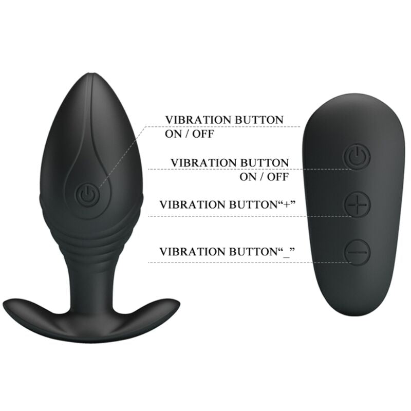 PRETTY LOVE - REGINA PLUG RECHARGEABLE ANAL VIBRATOR BLACK