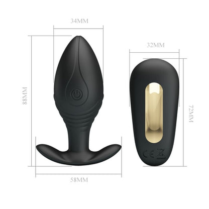 PRETTY LOVE - REGINA PLUG RECHARGEABLE ANAL VIBRATOR BLACK