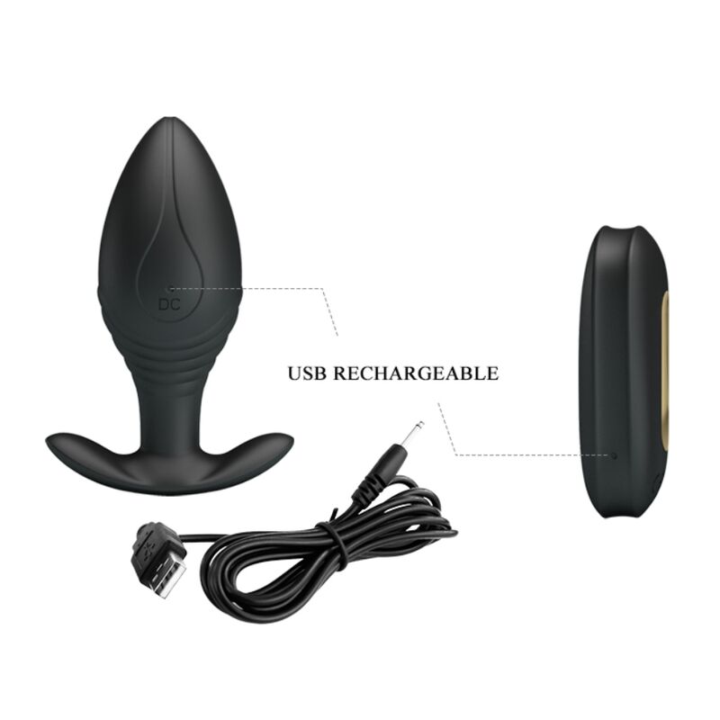 PRETTY LOVE - REGINA PLUG RECHARGEABLE ANAL VIBRATOR BLACK