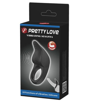 Pretty Love - Susanna vibrador anell per al penis negre
