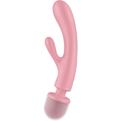 SATISFYER - TRIPLE LOVER RABBIT PINK VIBRATING MASSAGER