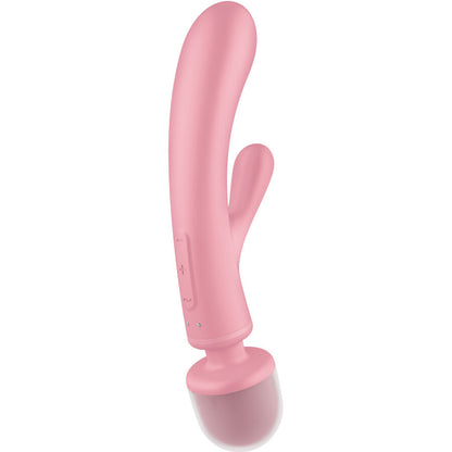SATISFYER - TRIPLE LOVER RABBIT PINK VIBRATING MASSAGER