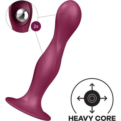SATISFYER - DOUBLE BALL-R DILDO SILICONA