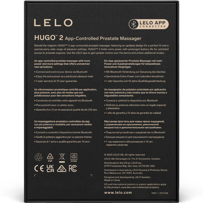 LELO - HUGO 2 MASAJEADOR DE PROSTATA NEGRO