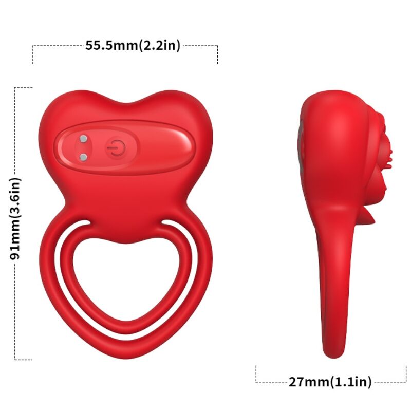 ARMONY - RÖTT HJÄRTA VIBRATORRING