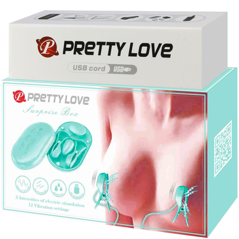 PRETTY LOVE - SURPRISE BOX BLÅ ELEKTRO STIMULATION PINCET