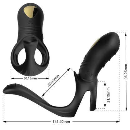 ARMONY - JOY JUMPER VIBRATIONSRING FÖR PAR &amp; ANAL PLUG FJÄRRKONTROLL SVART