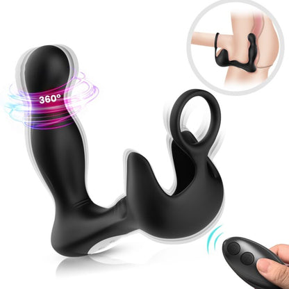 ARMONY - SURROUND ANAL VIBRATOR &amp; TESTIKELSTIMULATOR &amp; RINGFJÄRRKONTROLL SVART