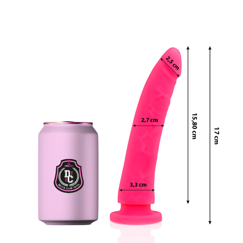 DELTA CLUB - REALISTIC PINK MEDICAL SILICONE DILDO 17 CM -OR- 3 CM
