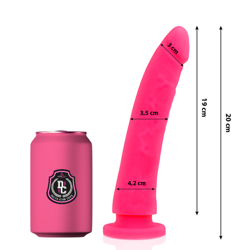 DELTA CLUB - DILDO REALISTA ROSA SILICONE MÉDICO 20 CM -O- 4 CM