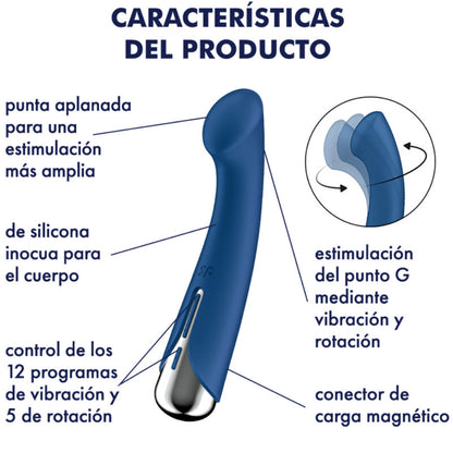 SATISFYER - SPINNING G-SPORT 1 BLUE ROTATOR VIBRATOR