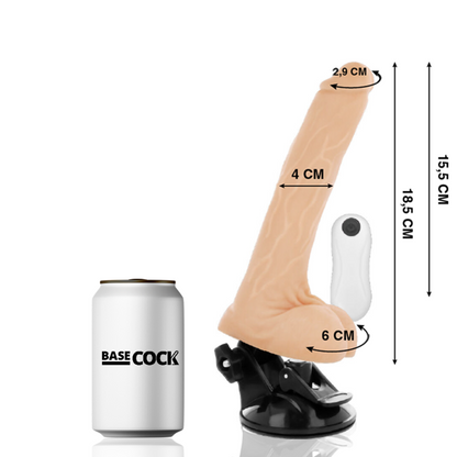 BASECOCK - ARTICULABLE REALISTIC VIBRATOR NATURAL REMOTE CONTROL 18.5 CM -O- 4 CM