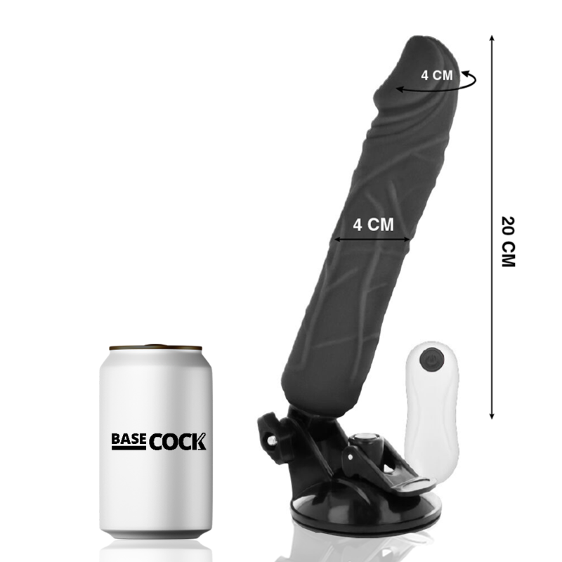 BASECOCK - VIBRADOR REALÍSTICO CONTROL REMOTO NATURAL 20 CM -O- 4 CM