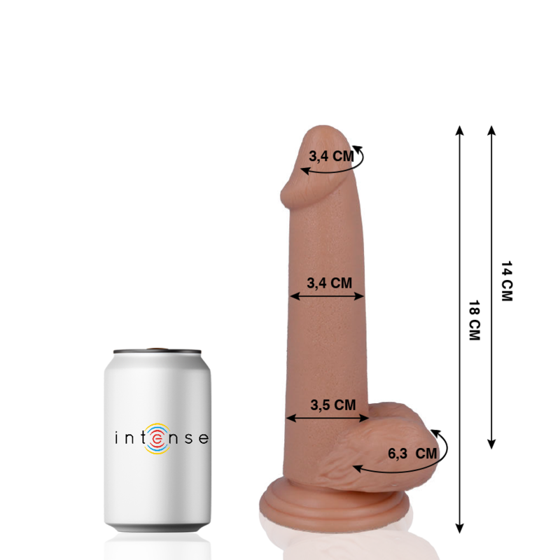 MR INTENSE - 10 PENE REALÍSTICO 18 CM -O- 3.4 CM