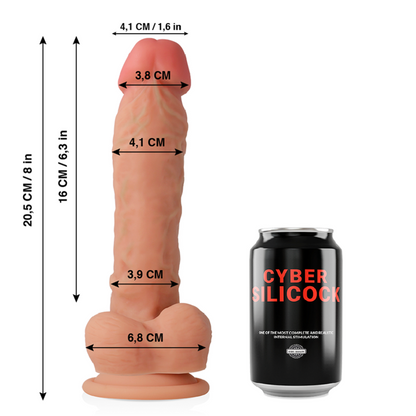 CYBER SILICOCK - MAGNUS REALÍSTICO SILICONA LÍQUIDA 20.5 CM -O- 4.1 CM