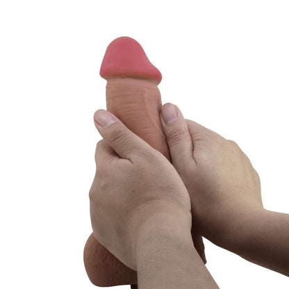 PRETTY LOVE - SLIDING SKIN SERIES DILDO REALISTA COM VENTOSA PELE DESLIZANTE MULATO 23.4 CM