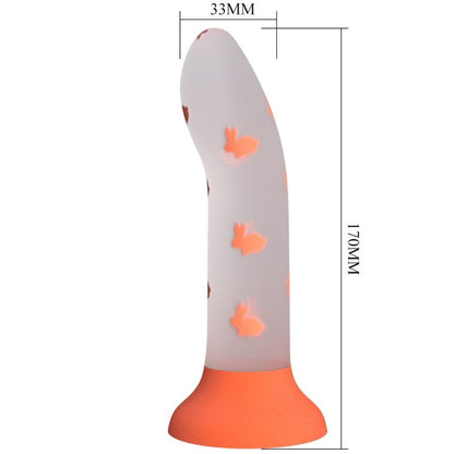 PRETTY LOVE - MAGICAL NIGHTFALL NON-VIBRATING LUMINOUS ORANGE DILDO