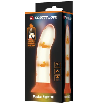 PRETTY LOVE - MAGICAL NIGHTFALL NON-VIBRATING LUMINOUS ORANGE DILDO