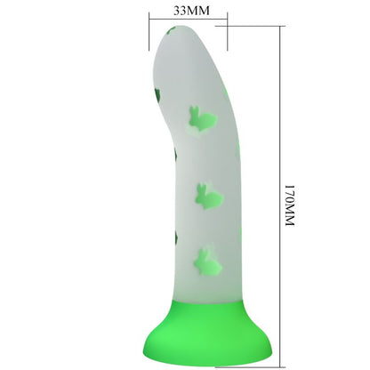 PRETTY LOVE - MAGICAL NIGHTFALL GREEN LUMINOUS NON-VIBRATION DILDO