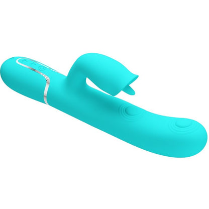 PRETTY LOVE - RABBIT VIBRATOR WITH AQUA GREEN LICKING