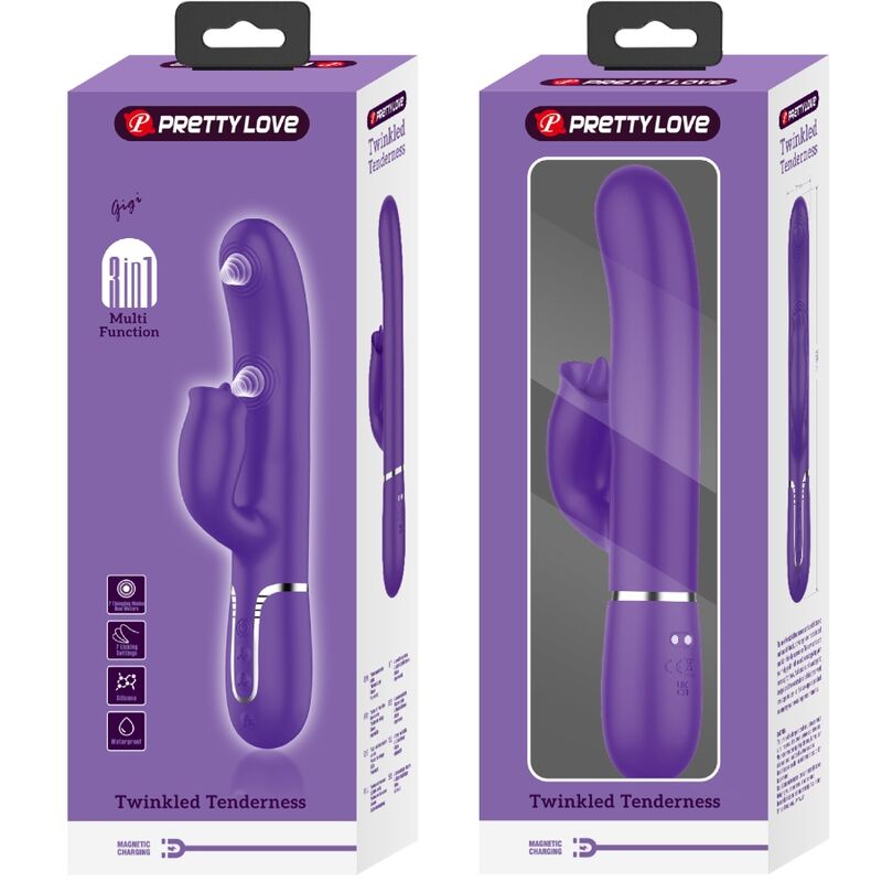 PRETTY LOVE - VIBRADOR RABBIT COM LAMBIDELA ROXO