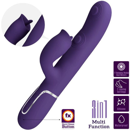 PRETTY LOVE - VIBRADOR RABBIT COM LAMBIDELA ROXO
