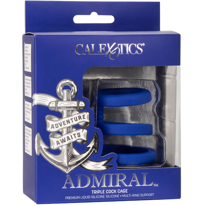 CALEXOTICS - ALMIRANTE TRIPLE GAIOLA PARA PÉNIS AZUL