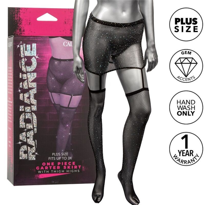 CALEXOTICS - RADIANCE THIGH-LENGTH GARTER SKIRT PLUS SIZE